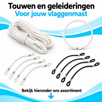 Touwen en geleideringen voor vlaggenmasten Touwen en geleideringen voor vlaggenmasten