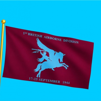 Vlag Airborne 1th, tekst Vlag Airborne 1th, tekst