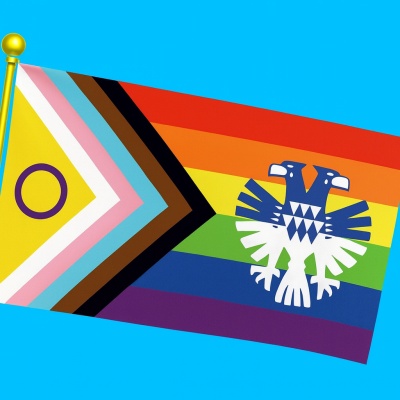 Vlag Intersekse Progress met Arnhemse adelaar Vlag Intersekse Progress met Arnhemse adelaar