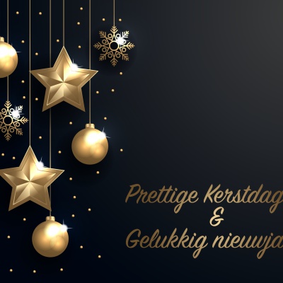 Vlag Prettige kerst & gelukkig nieuwjaar versie 001