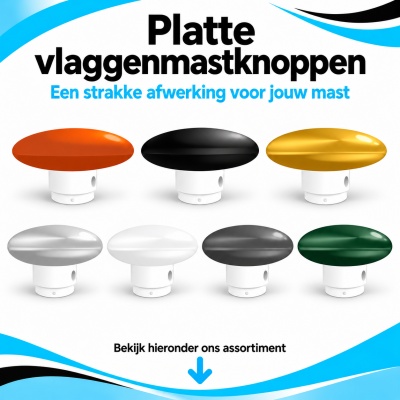 Platte vlaggenmastknoppen Platte vlaggenmastknoppen