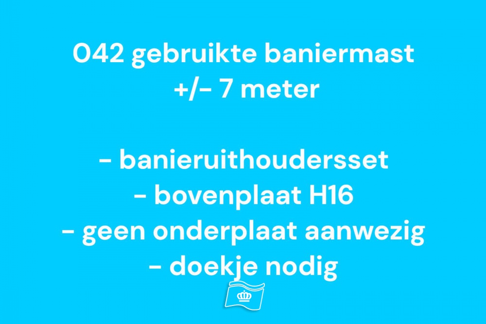 042 Gebruikte baniermast polyester 8 meter, zie info