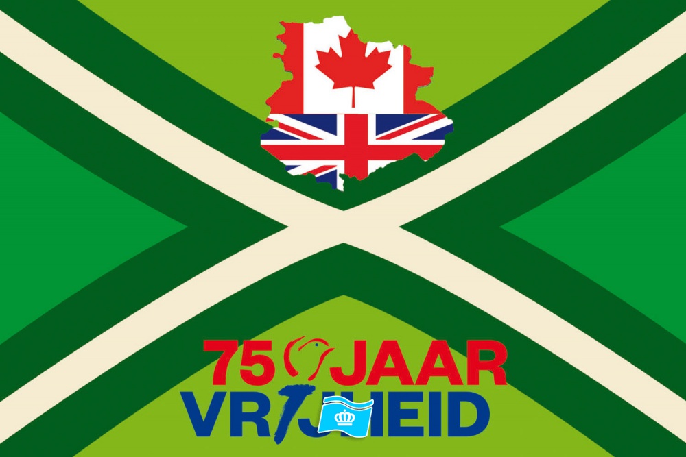 Achterhoekse bevrijdingsvlag 75 jaar vrijheid 150x225 cm