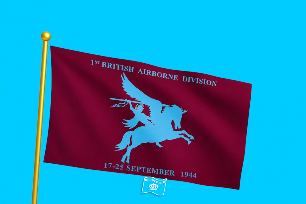Airborne 1st British Airborne Division Vlag 200 x 300 cm | Authentieke Uitvoering | 160 Grams Spun Polyester