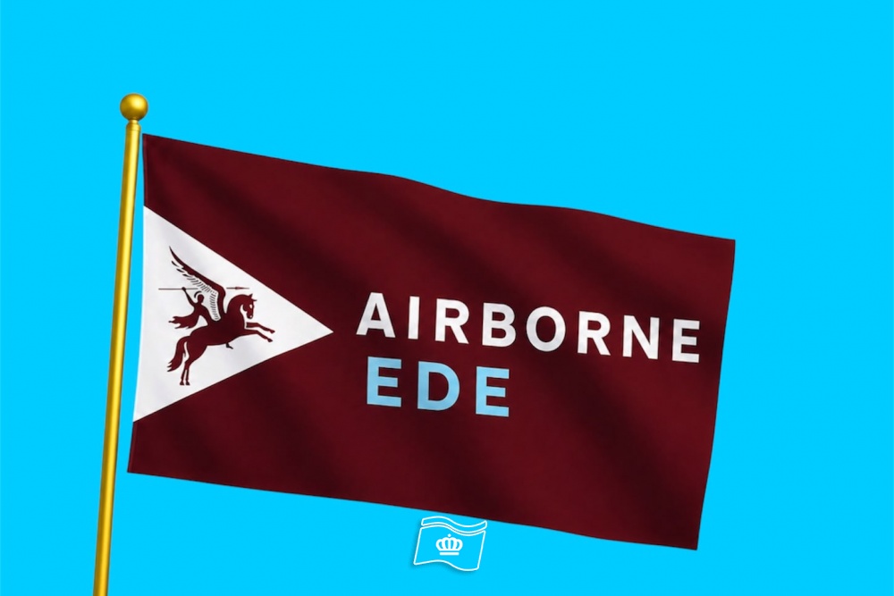 Airborne Ede Vlag 100 x 150 cm | Officiële Airborne Uitvoering | 130 Grams Polyester