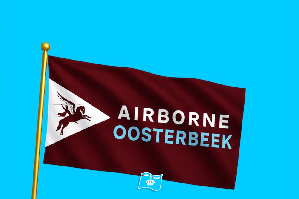Airborne Oosterbeek Vlag 150 x 225 cm | Officiële Airborne Uitvoering | 130 Grams Polyester