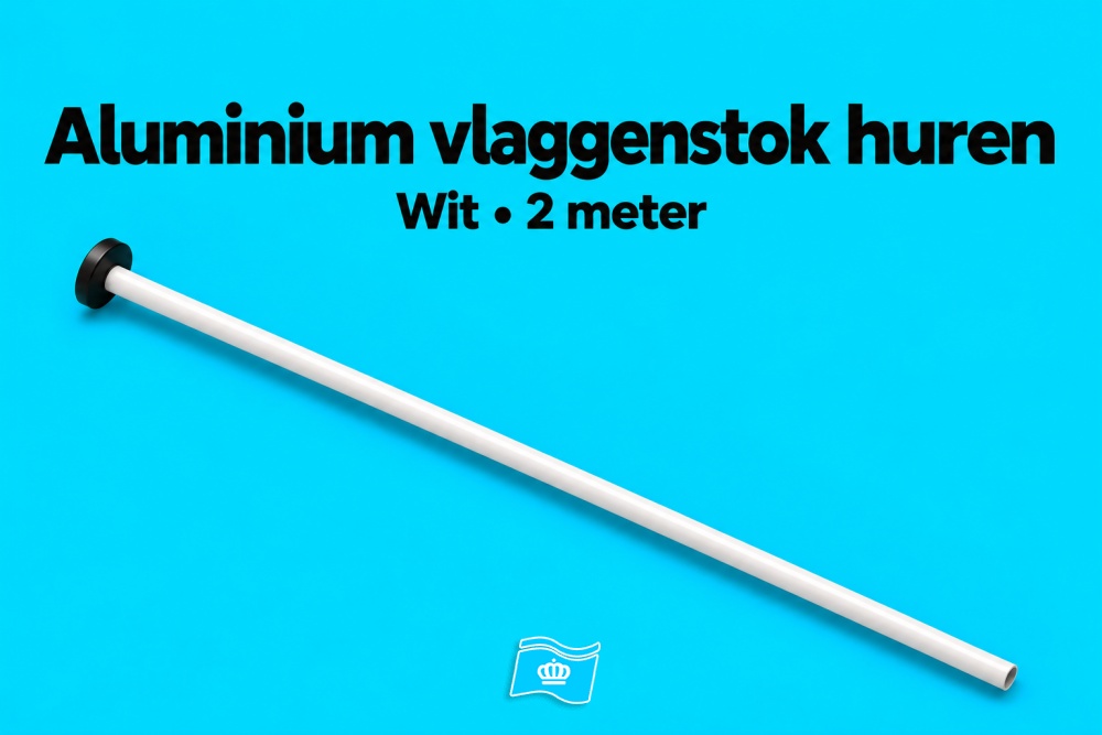 Aluminium vlaggenstok 2 meter huren – met platte knop