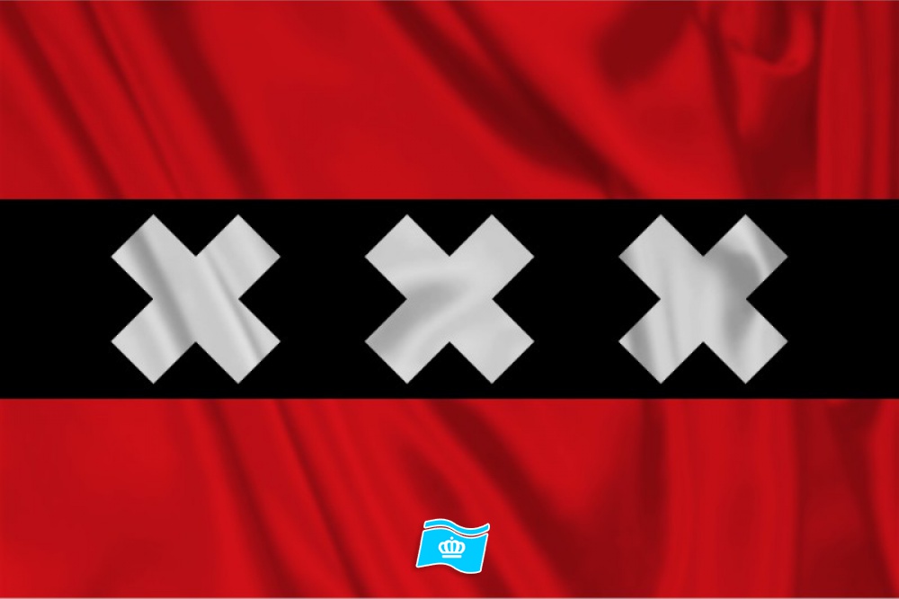 Decoratie Vlag Amsterdam 100x150 cm