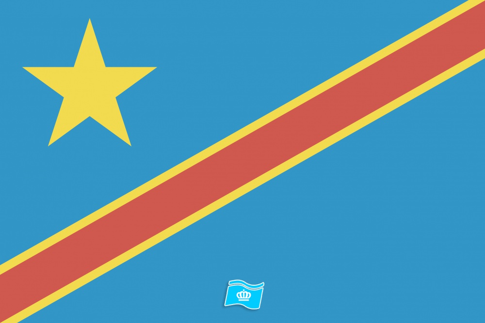 Gebruikte vlag Congo kinshasa 150x225 cm, uitverkoop