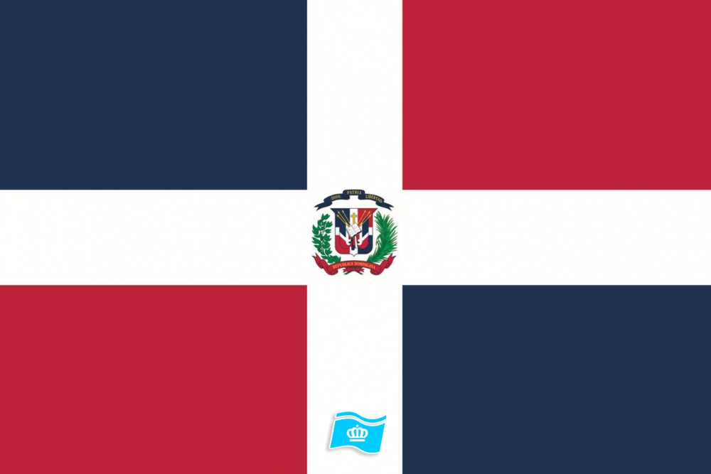 Gebruikte vlag Dominicaanse Republiek 150x225 cm, uitverkoop