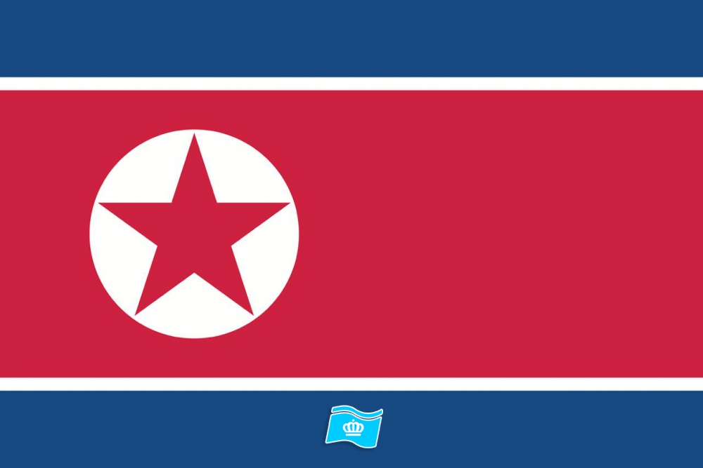 Gebruikte vlag Noord Korea 150x225 cm, uitverkoop Gebruikte vlag Noord Korea 150x225 cm, uitverkoop