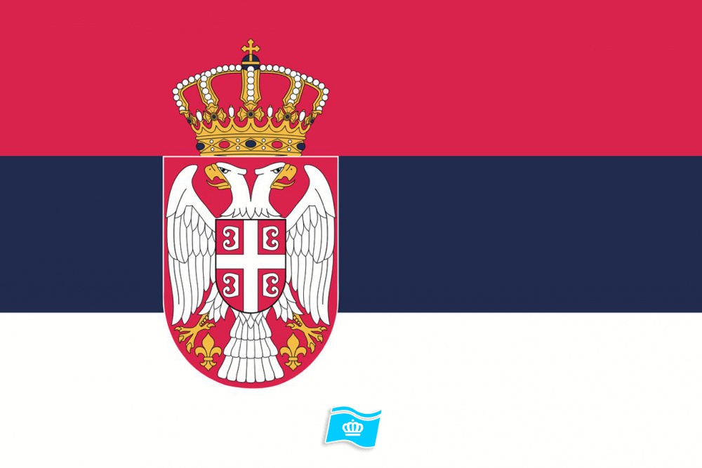 Gebruikte vlag Servie 150x225 cm, uitverkoop Gebruikte vlag Servie 150x225 cm, uitverkoop