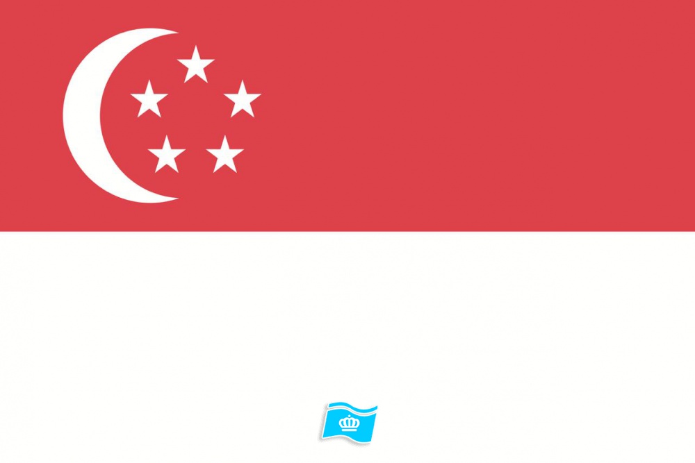Gebruikte vlag Singapore 100x150 cm, uitverkoop Gebruikte vlag Singapore 100x150 cm, uitverkoop