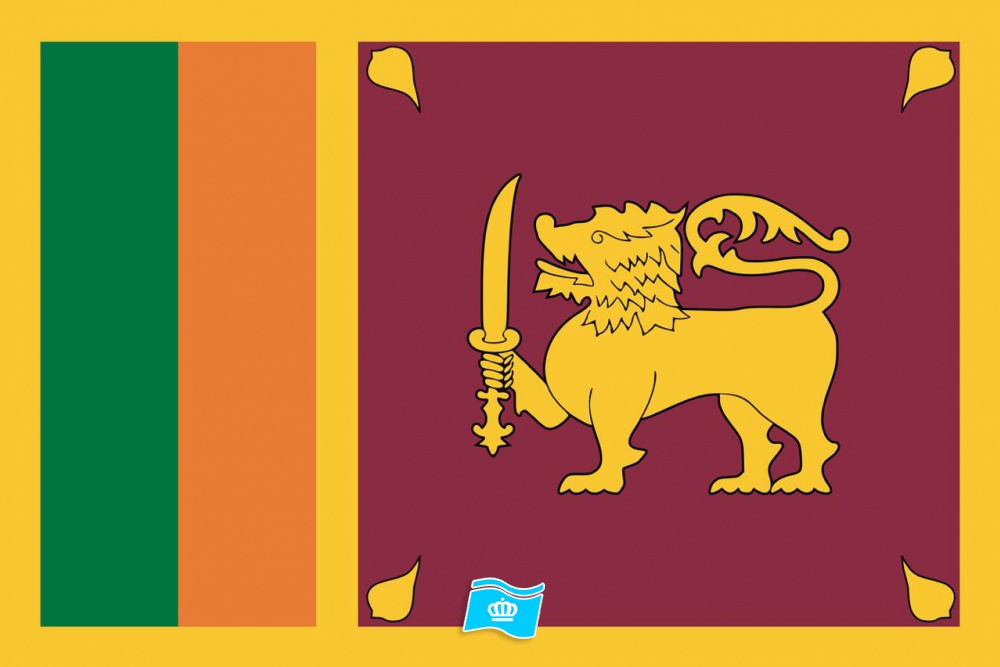 Gebruikte vlag Sri Lanka 100x150 cm, uitverkoop Gebruikte vlag Sri Lanka 100x150 cm, uitverkoop