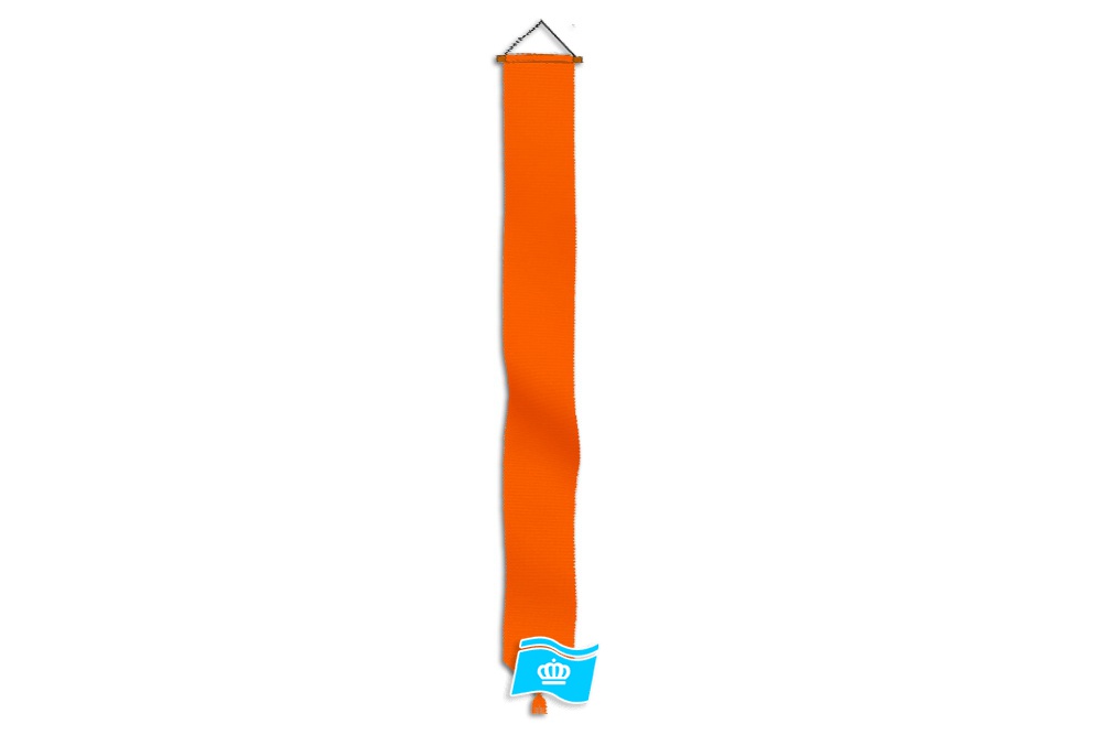 Oranje wimpel met kwast bijpassend bij vlag 100x150 cm