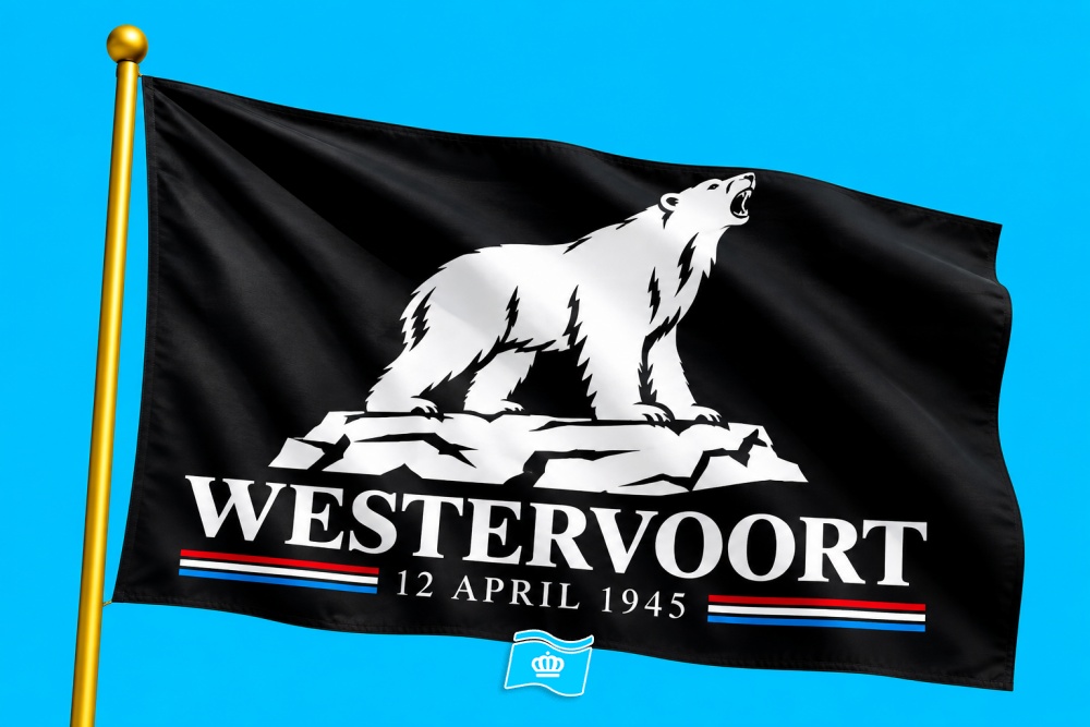 Polar Bear Vlag Westervoort – Bevrijding 12 April 1945 – 100 x 150 cm
