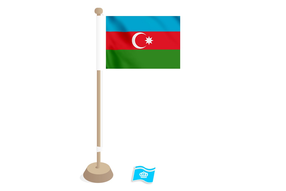 Tafelvlag Azerbeidzjan 10x15 cm