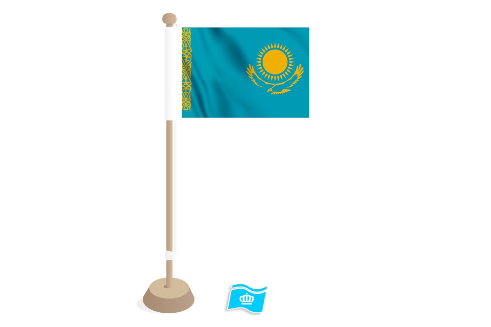 Tafelvlag Kazachstan 10x15 cm