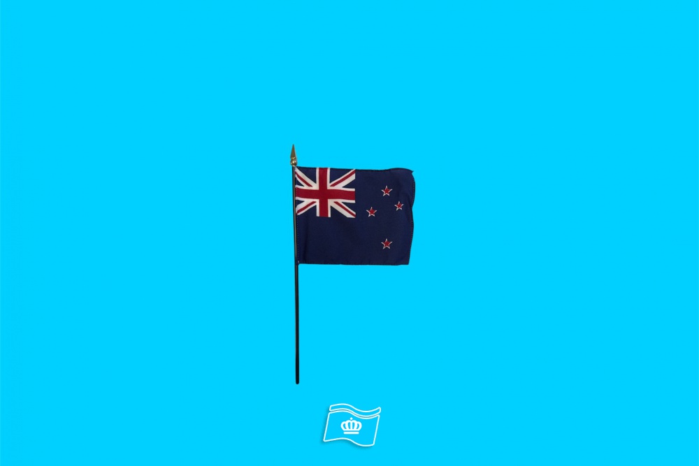 Tafelvlag Nieuw-Zeeland + kunststof houder