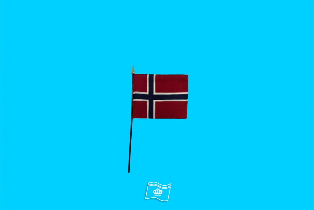 Tafelvlag Noorwegen + kunststof houder