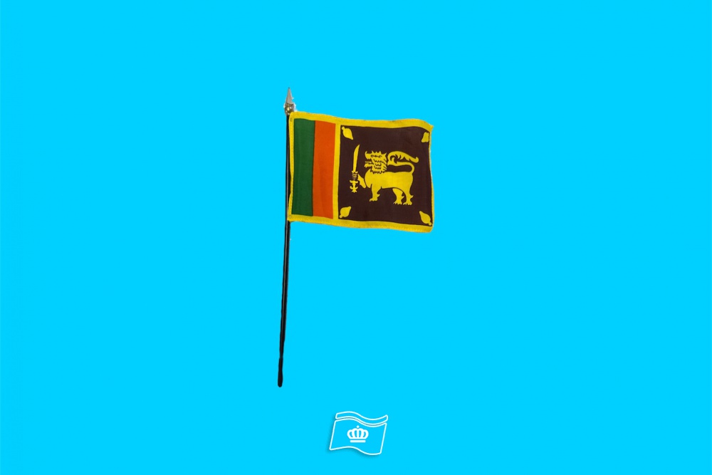 Tafelvlag Sri-lanka + kunststof houder