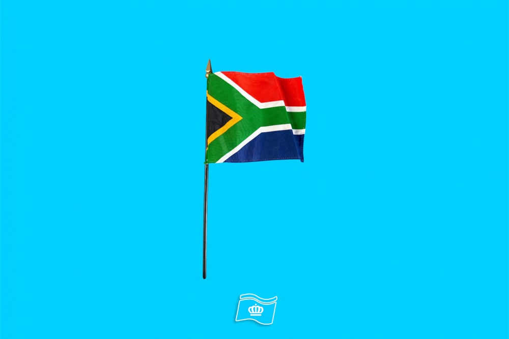 Tafelvlag Zuid-Afrika + kunststof houder