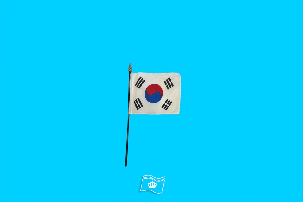 Tafelvlag Zuid-Korea + kunststof houder