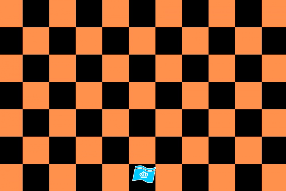 Vlag geblokt oranje - zwart 70x100 cm