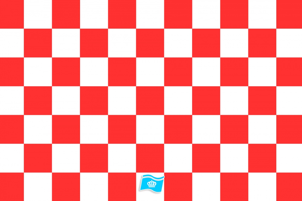 Vlag geblokt rood - wit, startvlag 70x100 cm