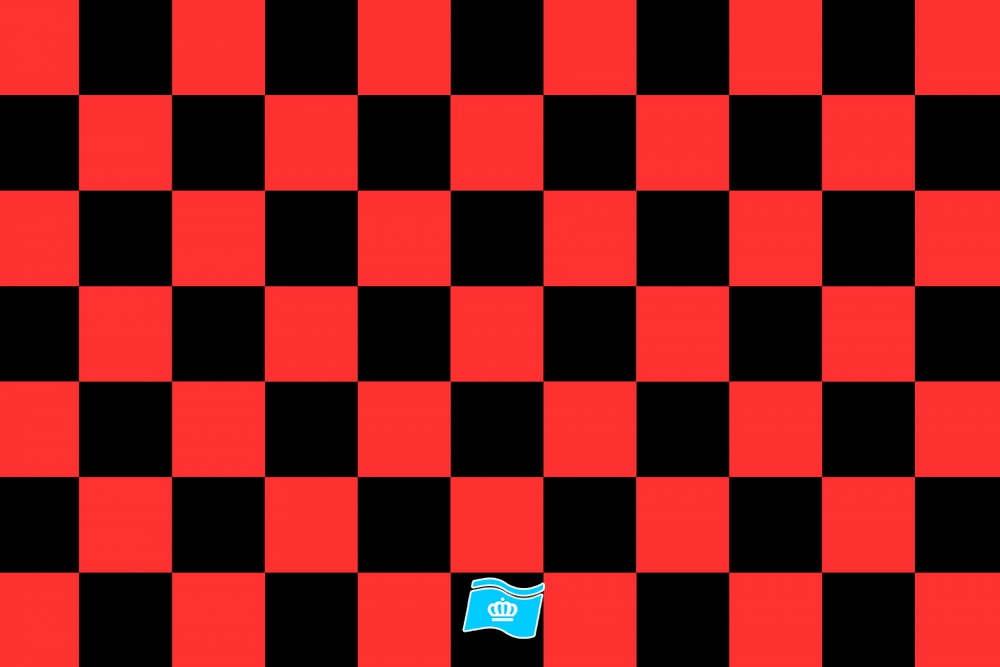 Vlag geblokt rood - zwart 70x100 cm