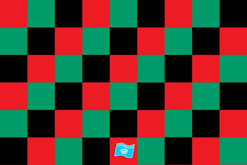 Vlag geblokt Rood, Groen en Zwart 020x030 cm