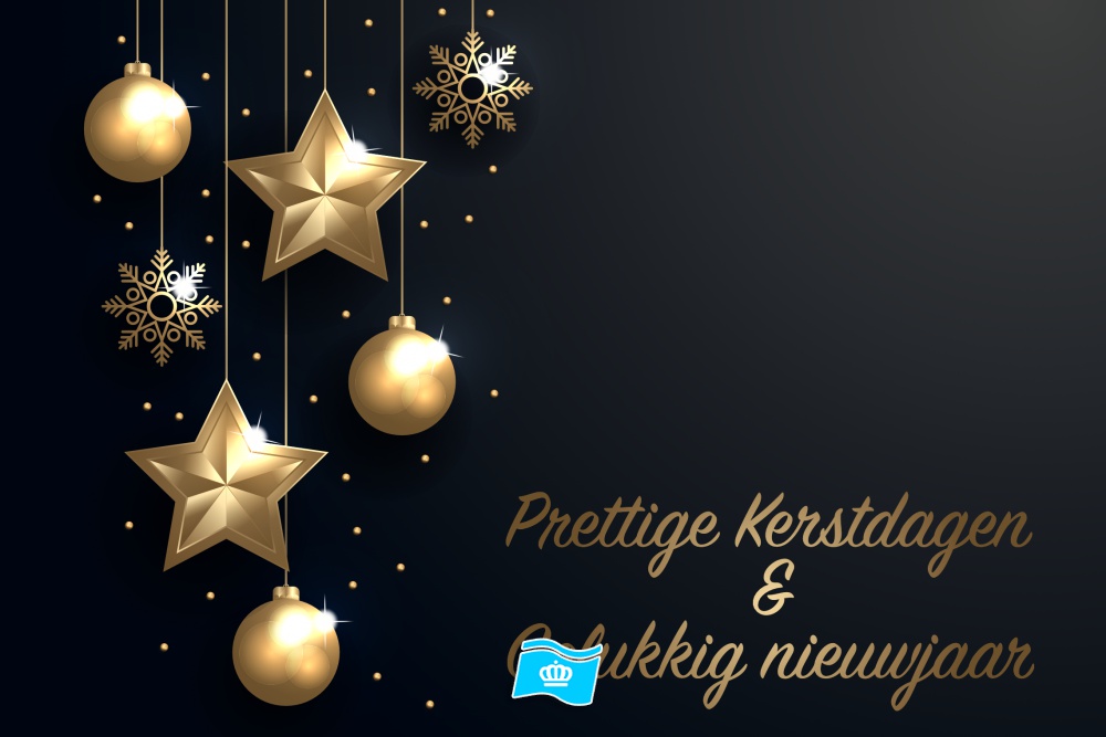 Vlag Prettige kerst & gelukkig nieuwjaar versie 001 040x060 cm