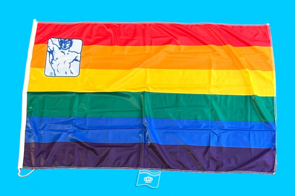 Vlag Regenboog met man 100x150 cm, uitverkoop