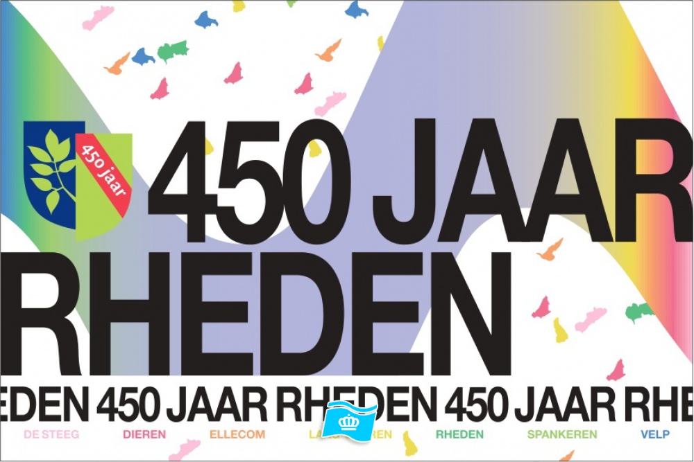 Vlag jubileum Rheden 450 jaar 100x150 cm