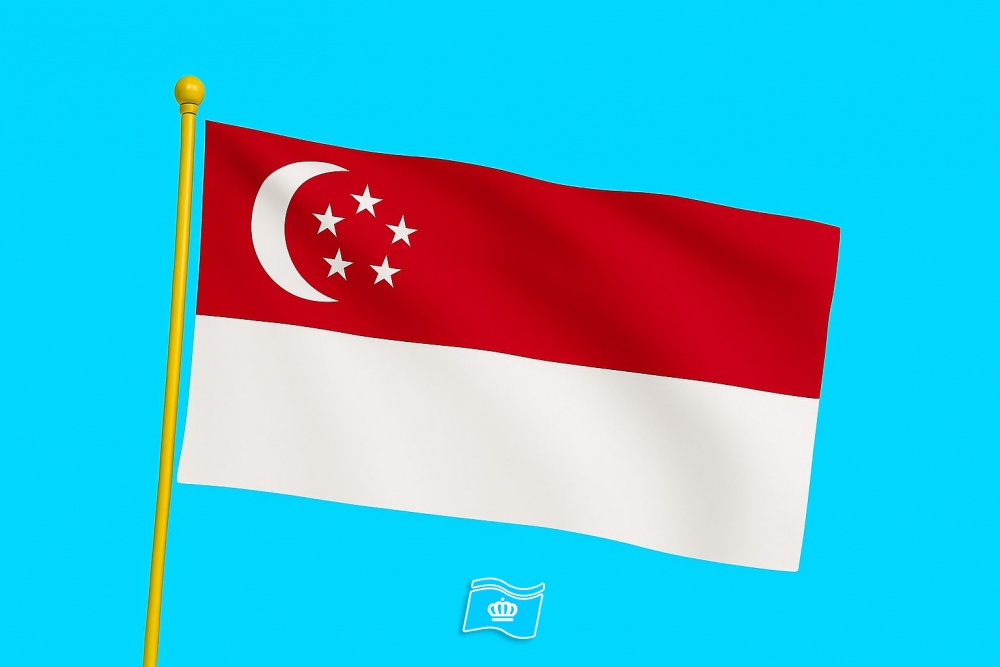 Vlag Singapore 030x045 cm