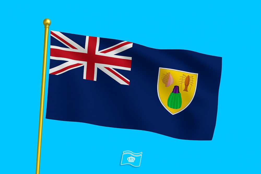 Vlag Turkse en Caisoaeilanden 225x350 cm