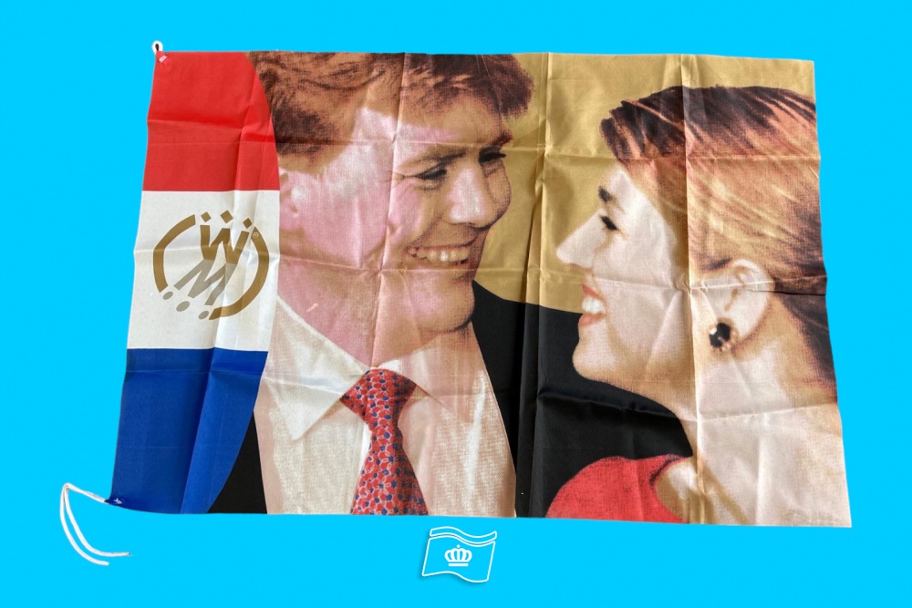Vlag Willem-Alexander & Maxima 62x90 cm, uitverkoop