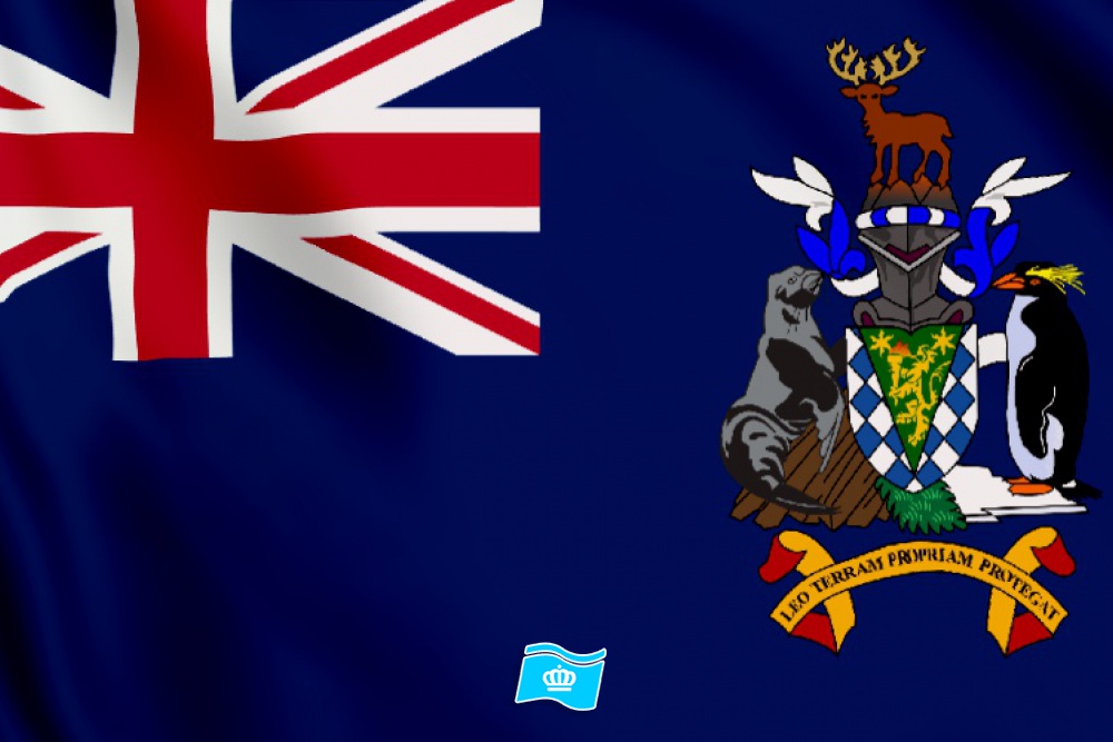 vlag Zuid Georgia en de Zuidelijke Sandwicheilanden 100x70