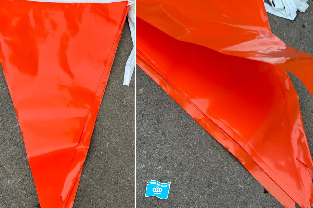 Vlaggenlijn oranje plastic 10 meter
