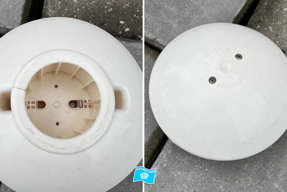 Vlaggenmast knop Alcoa wit voor 60 en 76 mm 