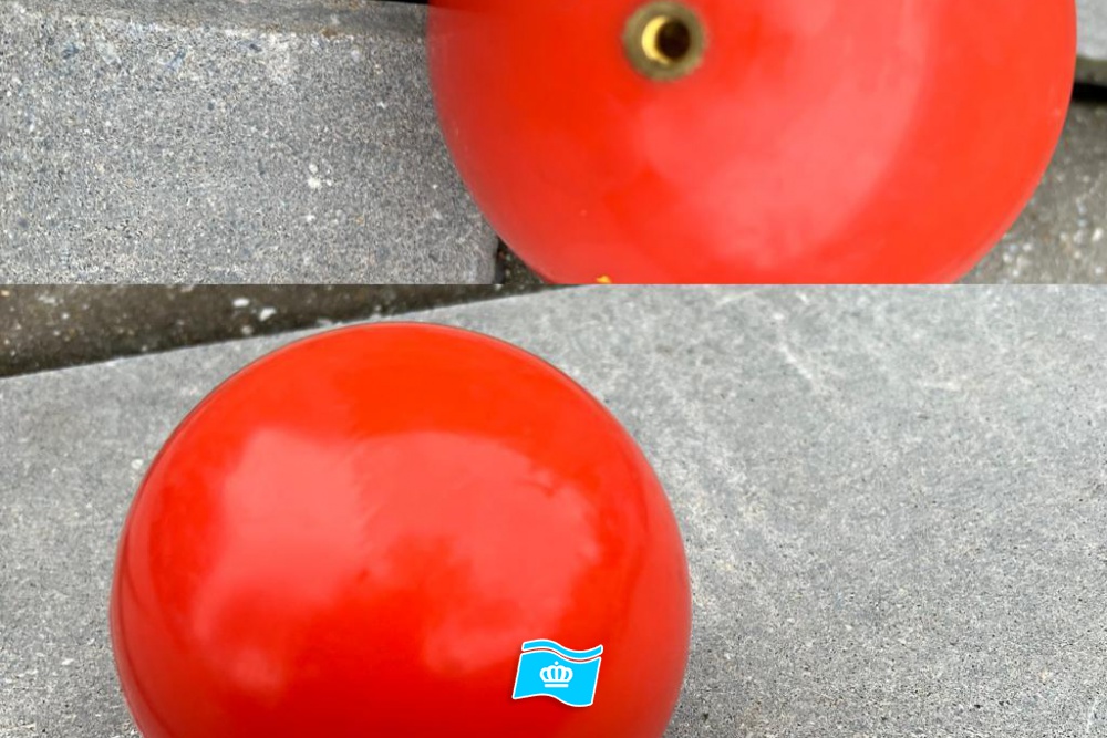 Vlaggenmast knop bol oranje, m8 