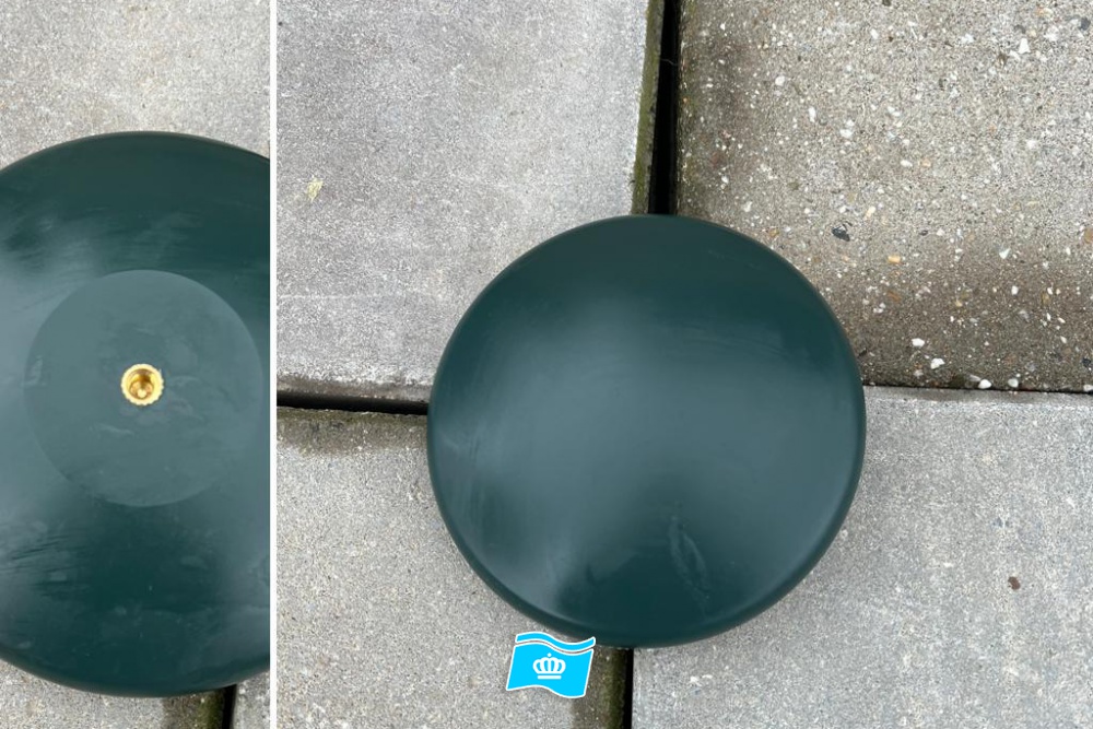 Vlaggenmast knop plat groen, m8 