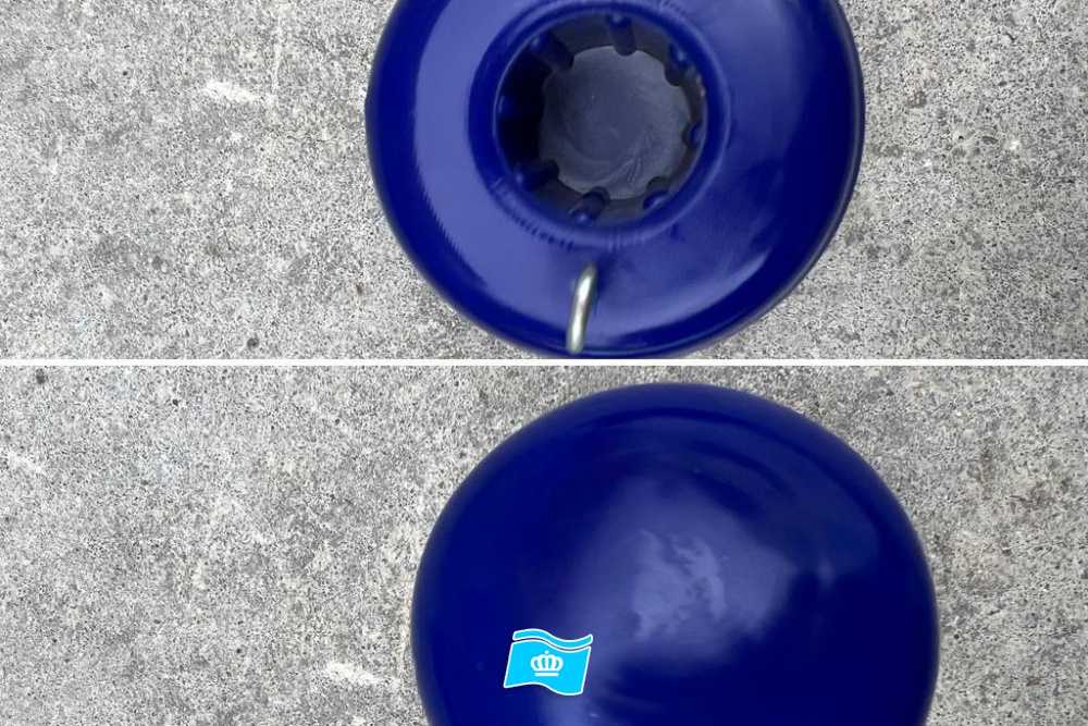 Vlaggenstok knop voor hout blauw, 2,5 cm 