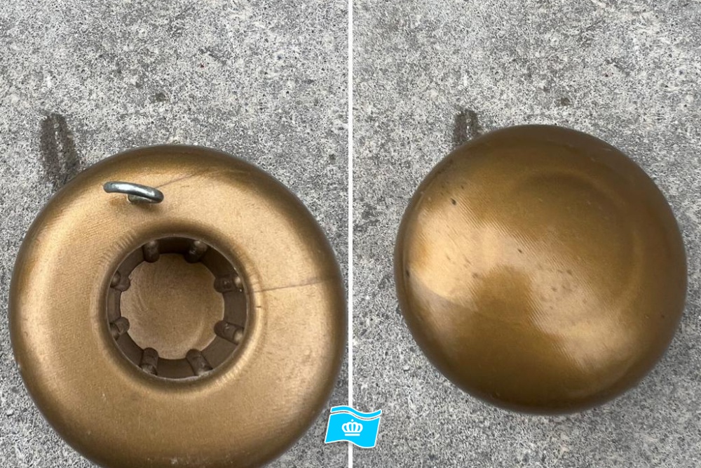 Vlaggenstok knop voor hout goud, 2,5 cm 