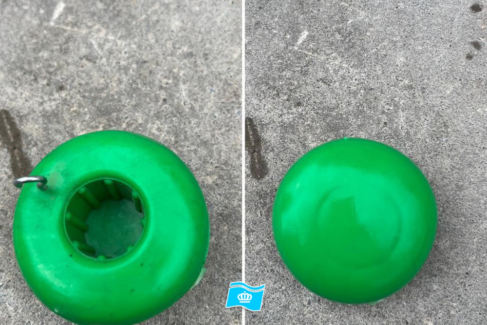Vlaggenstok knop voor hout groen, 2,5 cm