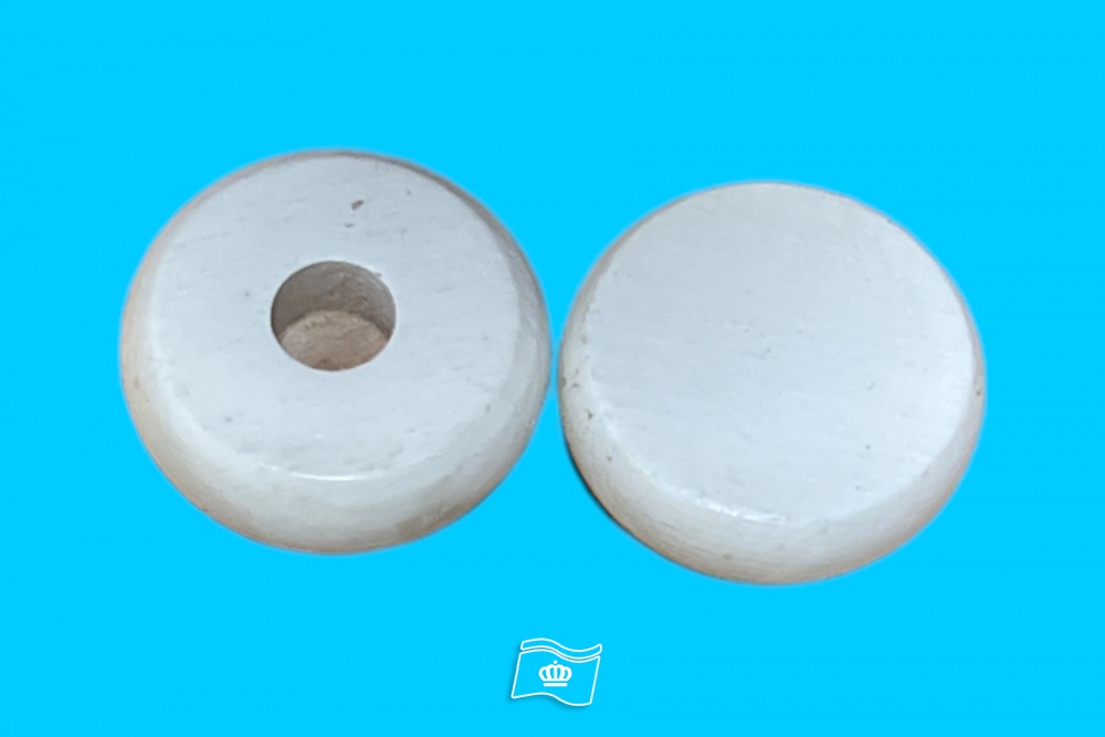 VLAGGENSTOK KNOP HOUT WIT, 1,7 CM