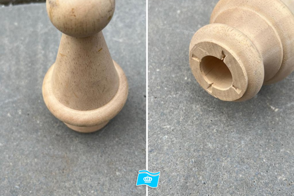 Vlaggenstok sierknop hout model 1, 2,5 cm 