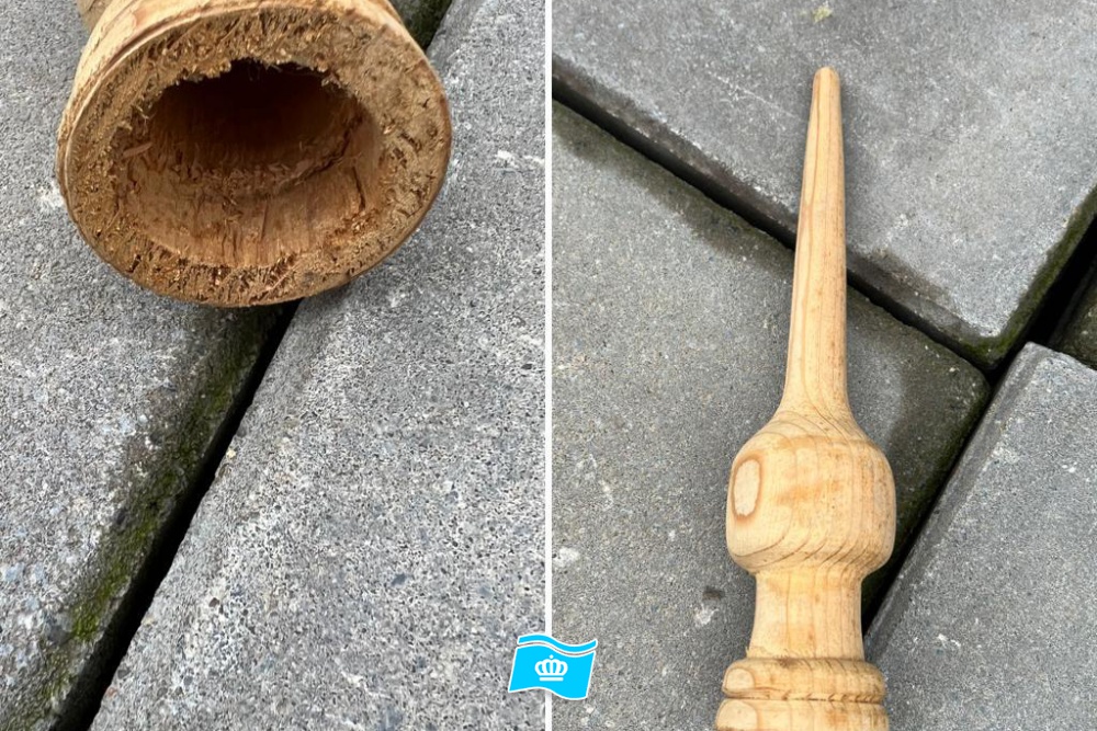 Vlaggenstok sierknop hout model 2, 2,5 cm 