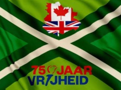 Achterhoekse bevrijdingsvlag 75 jaar vrijheid 200x300 cm, uitverkoop Achterhoekse bevrijdingsvlag 75 jaar vrijheid 200x300 cm, uitverkoop