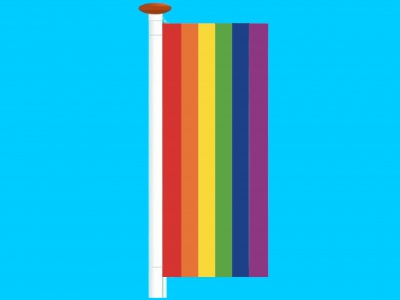 Banier Regenboog verticaal 100x300 cm